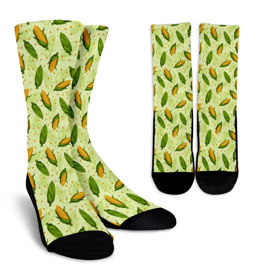 Agricultural Fresh Corn cob Print Pattern Crew Socks