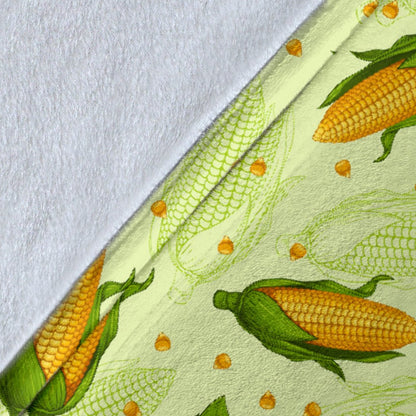 Agricultural Fresh Corn Cob Print Pattern Fleece Blanket