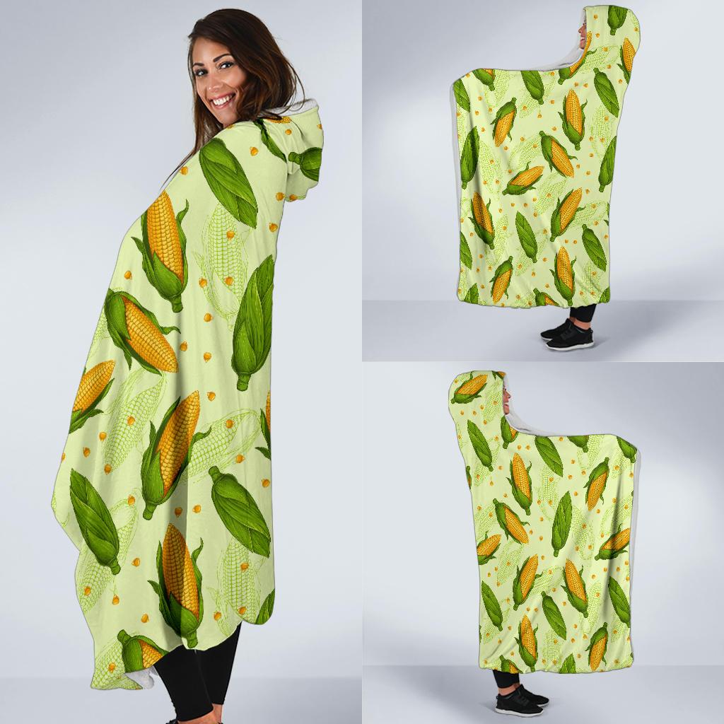 Agricultural Fresh Corn cob Print Pattern Hooded Blanket-JTAMIGO.COM