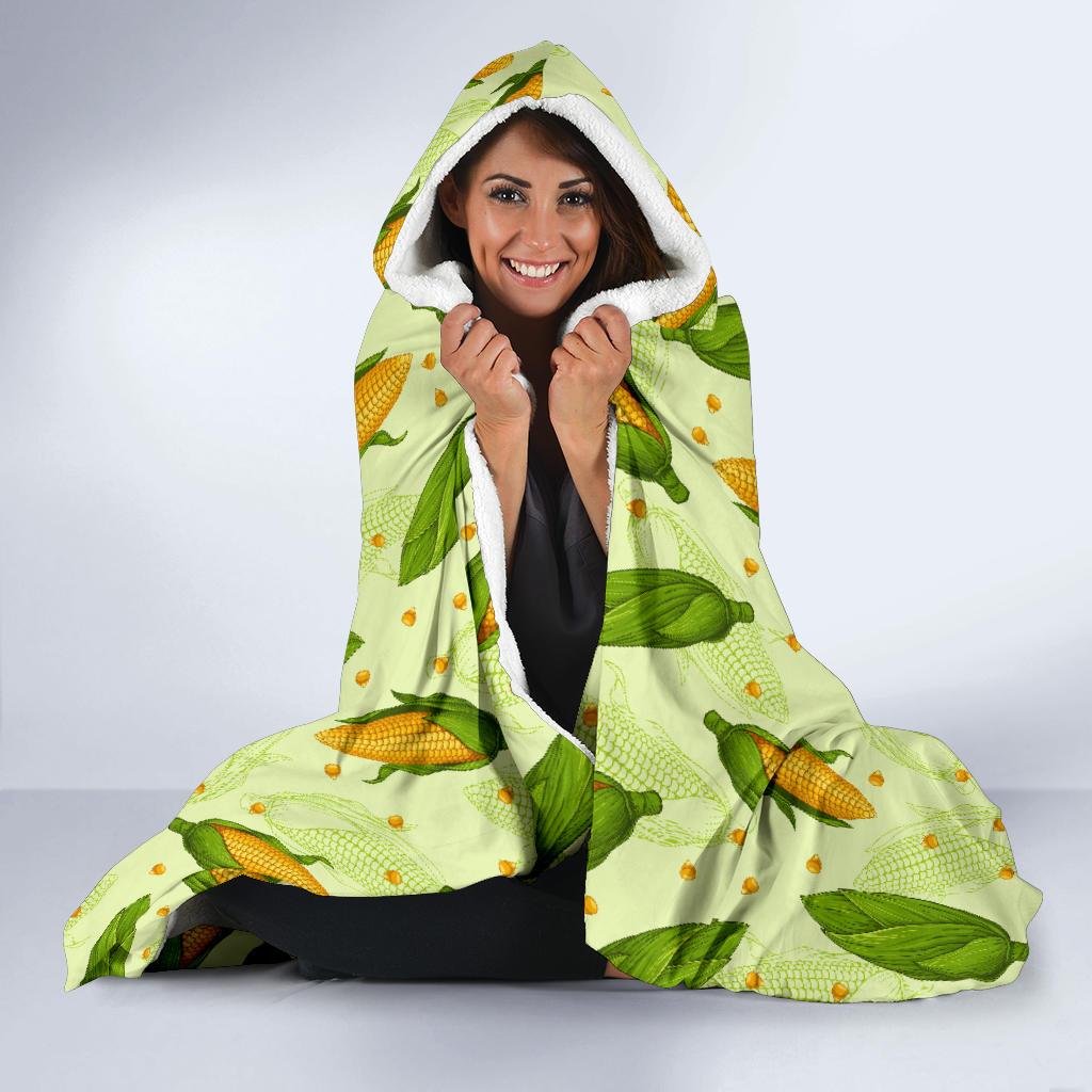 Agricultural Fresh Corn cob Print Pattern Hooded Blanket-JTAMIGO.COM