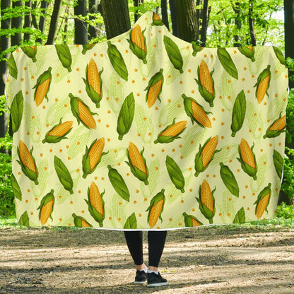 Agricultural Fresh Corn cob Print Pattern Hooded Blanket-JTAMIGO.COM