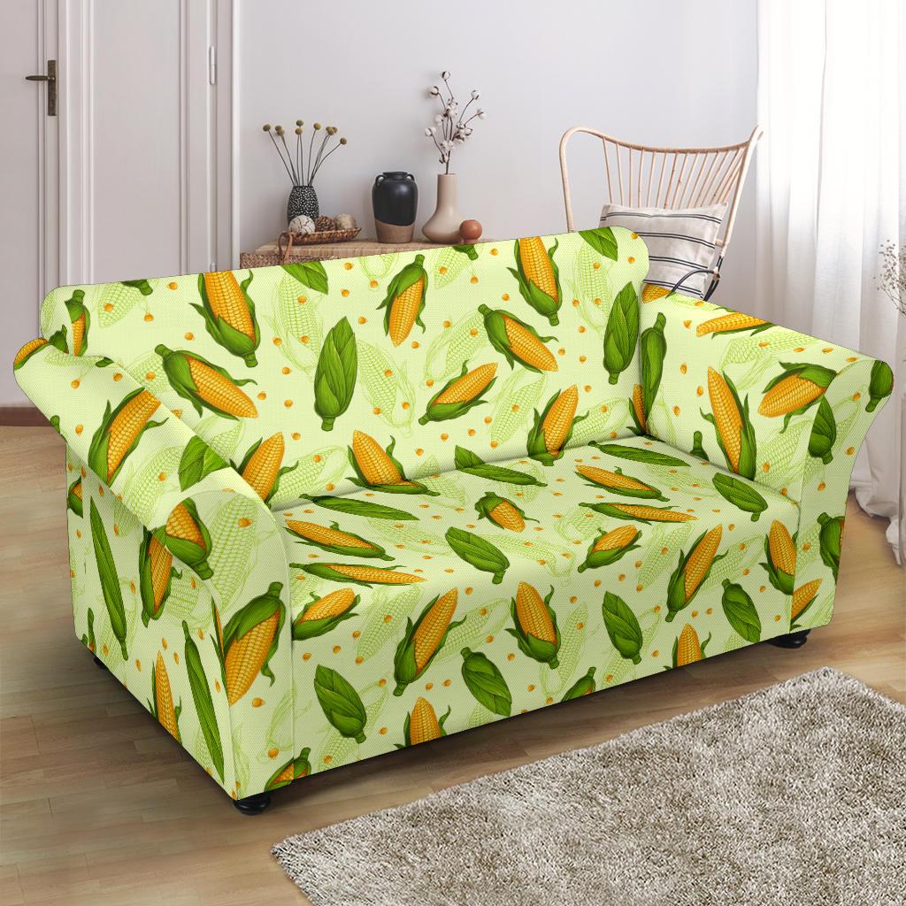 Agricultural Fresh Corn cob Print Pattern Loveseat Slipcover-JTAMIGO.COM