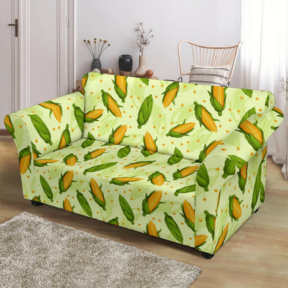 Agricultural Fresh Corn cob Print Pattern Loveseat Slipcover-JTAMIGO.COM