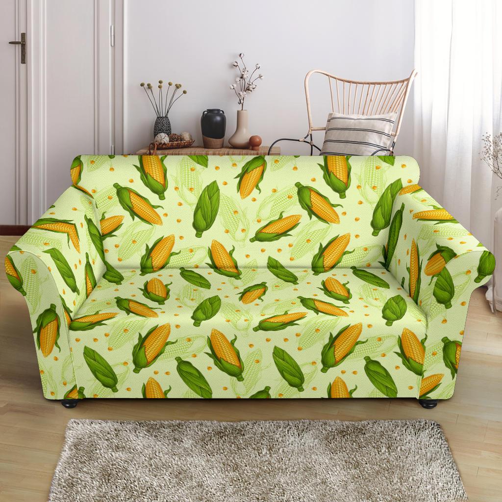 Agricultural Fresh Corn cob Print Pattern Loveseat Slipcover-JTAMIGO.COM