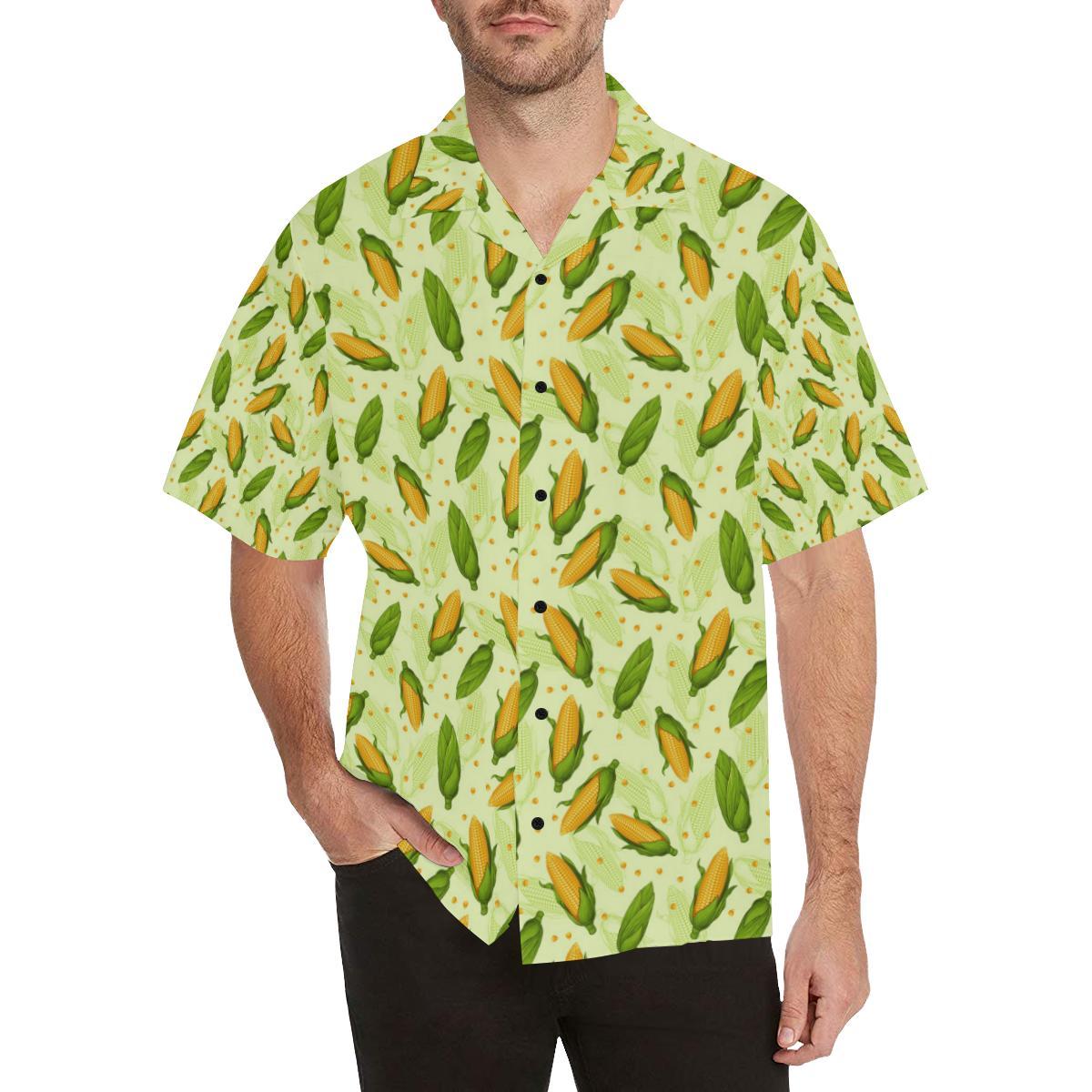 Agricultural Fresh Corn cob Print Pattern Men Aloha Hawaiian Shirt