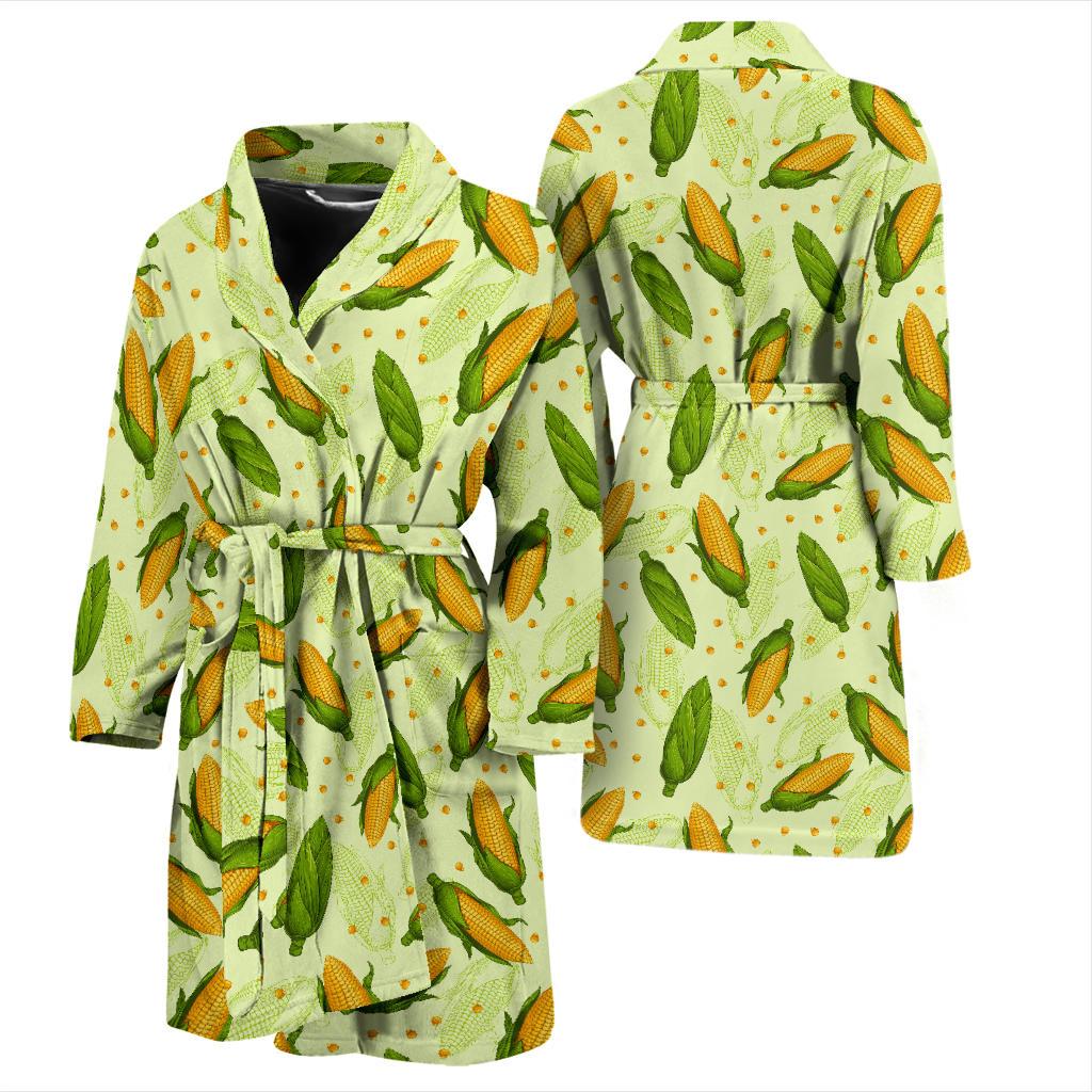 Agricultural Fresh Corn cob Print Pattern Men Bath Robe-JTAMIGO.COM