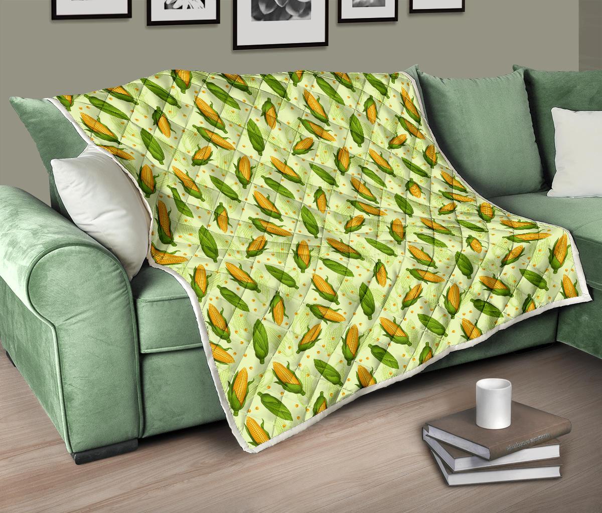 Agricultural Fresh Corn cob Print Pattern Premium Quilt-JTAMIGO.COM