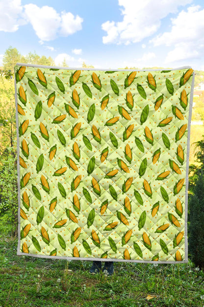 Agricultural Fresh Corn cob Print Pattern Premium Quilt-JTAMIGO.COM