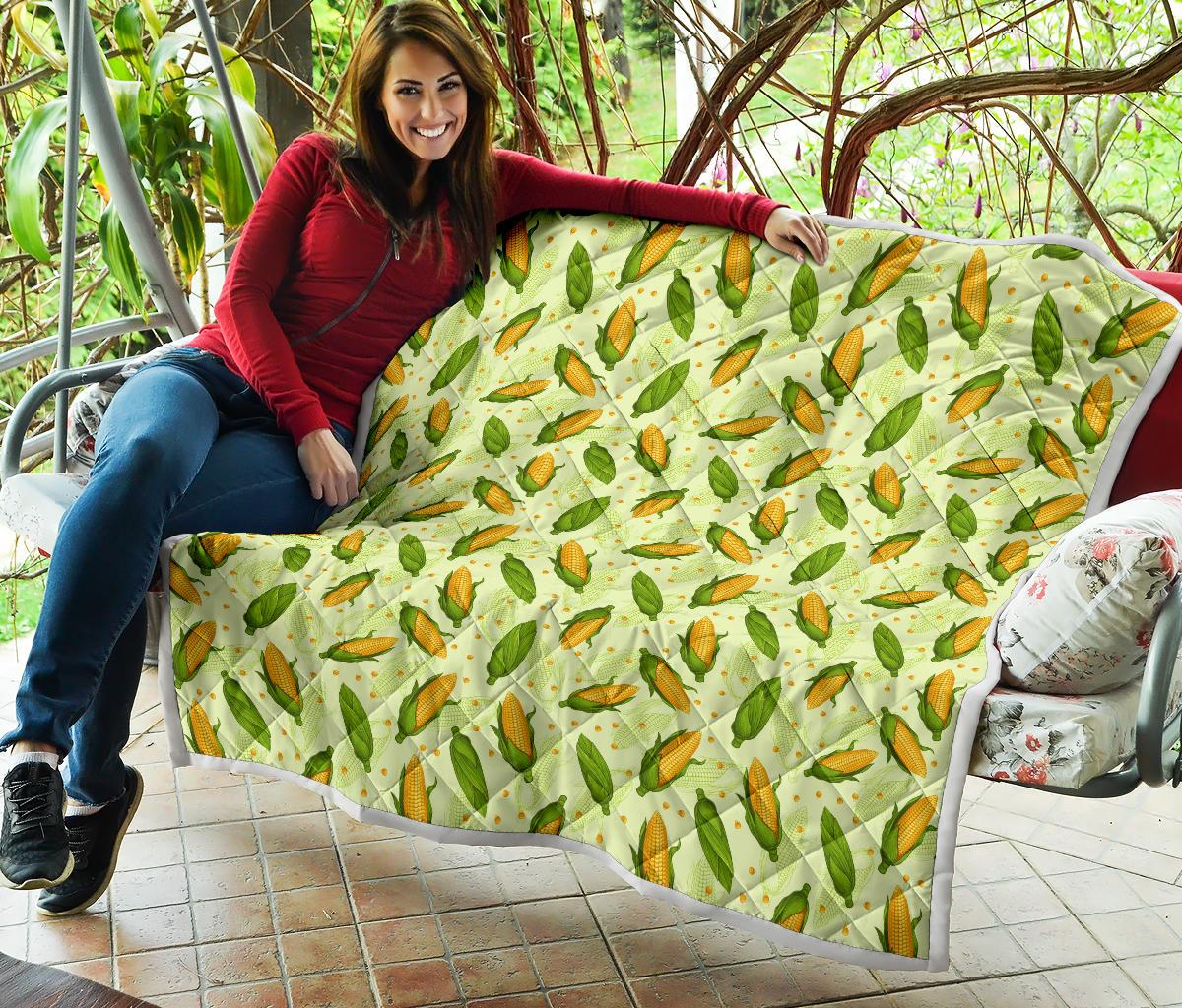 Agricultural Fresh Corn cob Print Pattern Premium Quilt-JTAMIGO.COM