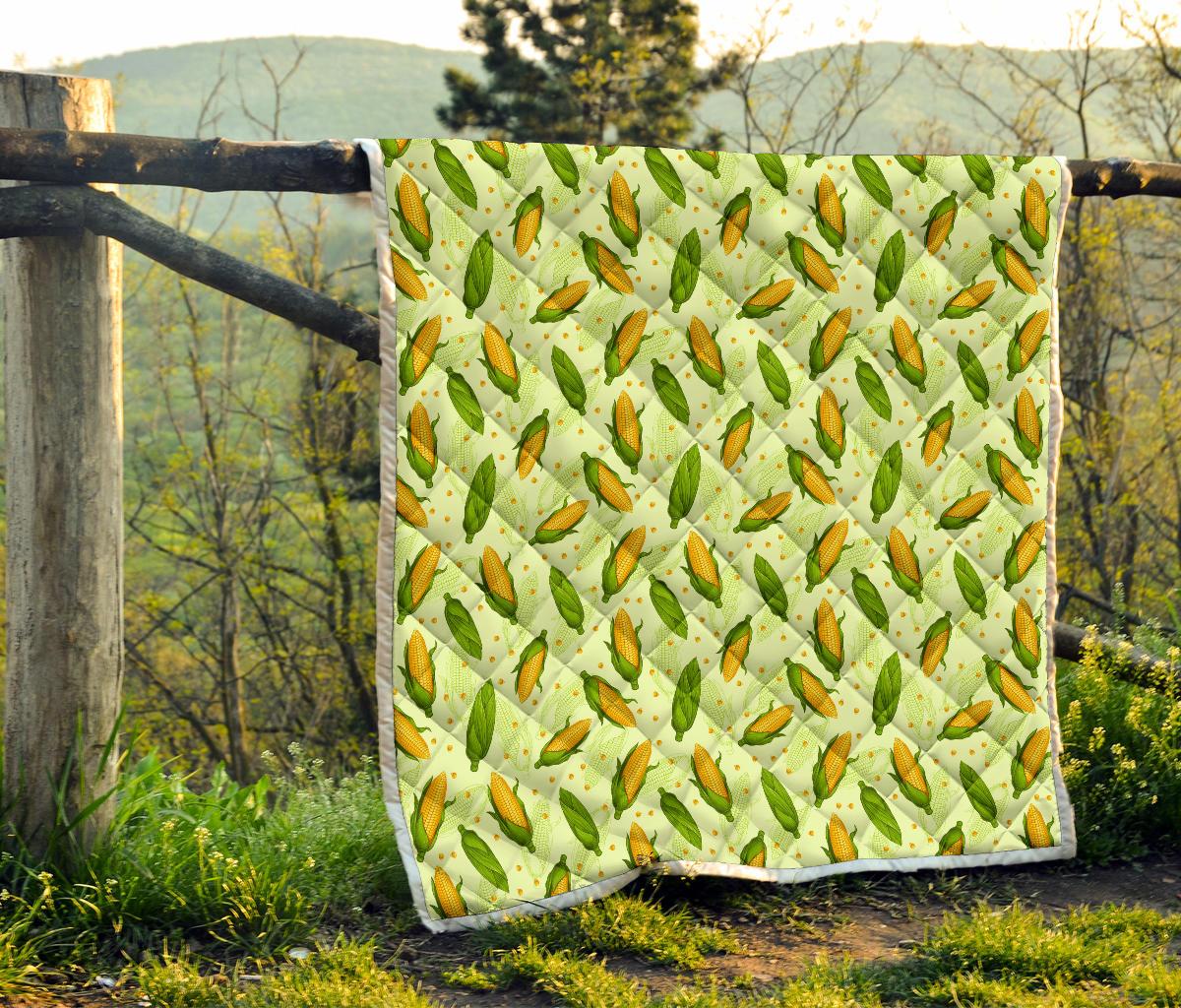 Agricultural Fresh Corn cob Print Pattern Premium Quilt-JTAMIGO.COM