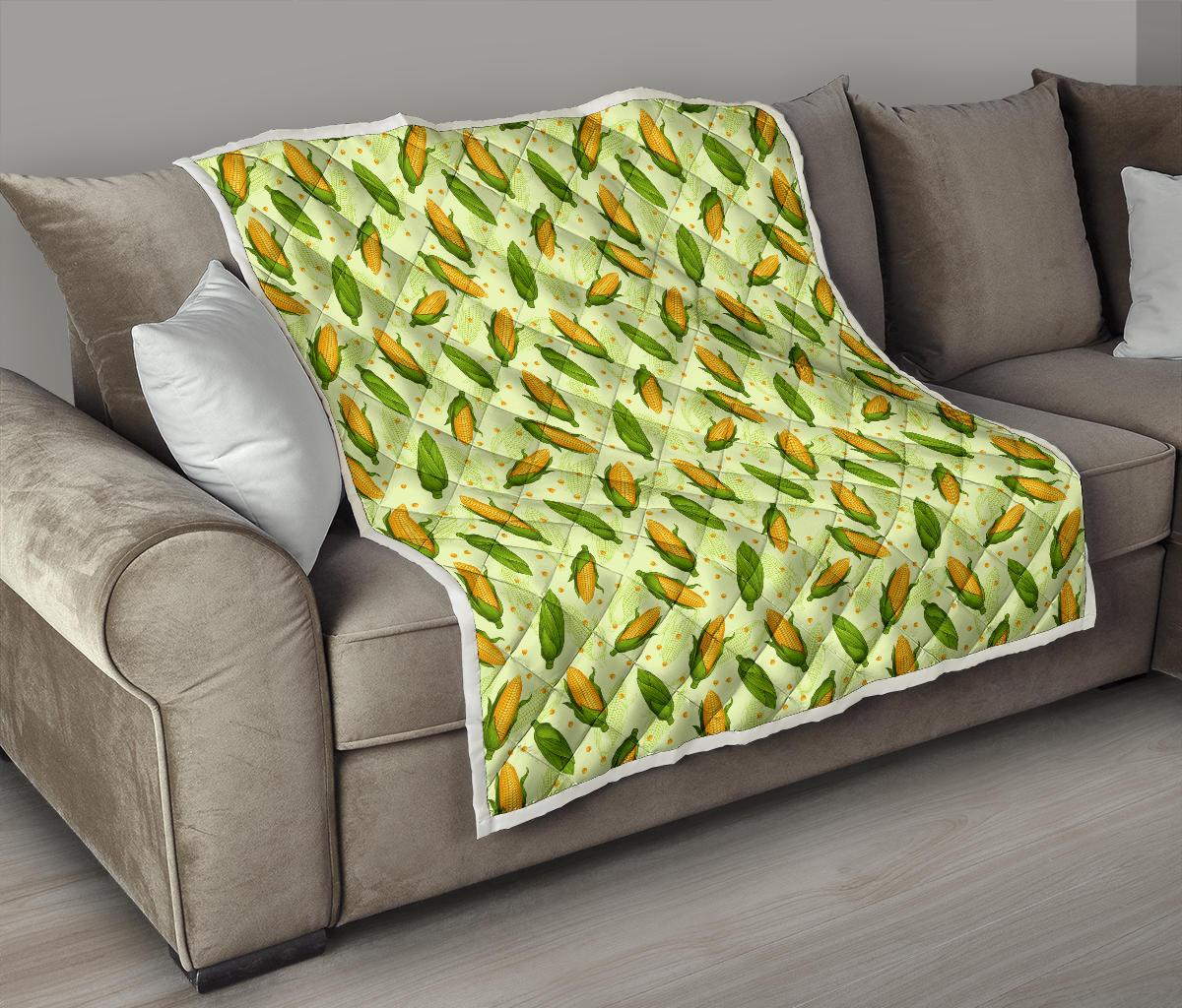 Agricultural Fresh Corn cob Print Pattern Premium Quilt-JTAMIGO.COM