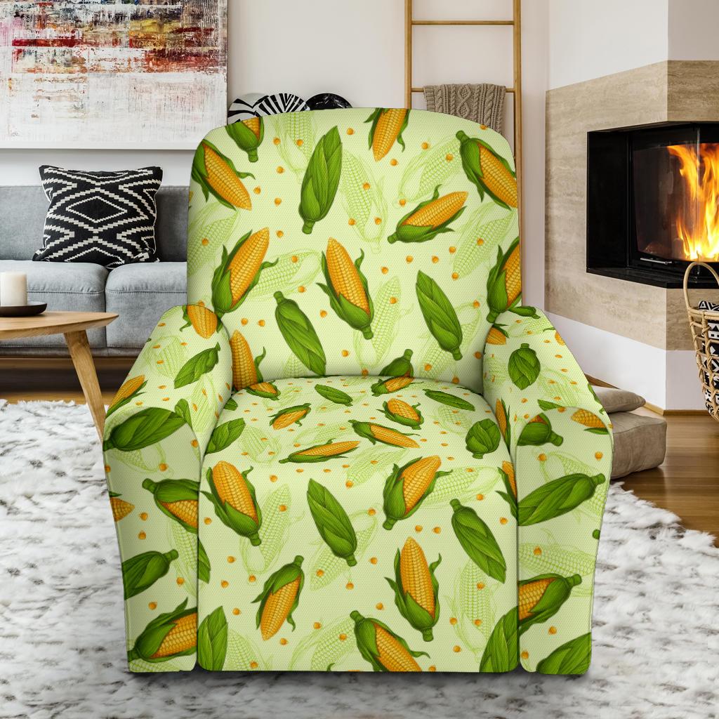 Agricultural Fresh Corn cob Print Pattern Single Sofa Slipcover -JTAMIGO.COM