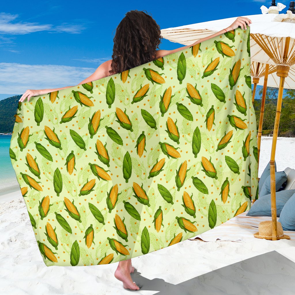 Agricultural Fresh Corn cob Print Pattern Sarong Pareo Wrap