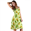 Agricultural Fresh Corn cob Print Pattern Sleeveless Dress