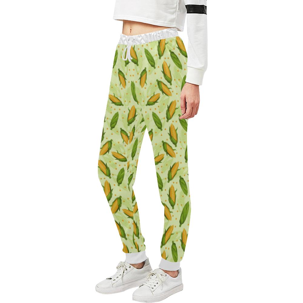 Agricultural Fresh Corn cob Print Pattern Unisex Casual Sweatpants (Model L11)-JTAMIGO.COM