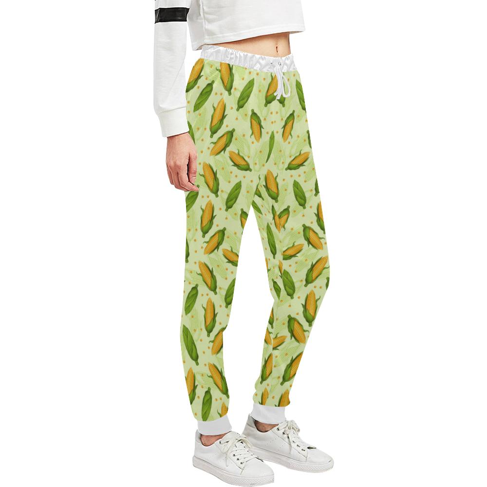 Agricultural Fresh Corn cob Print Pattern Unisex Casual Sweatpants (Model L11)-JTAMIGO.COM