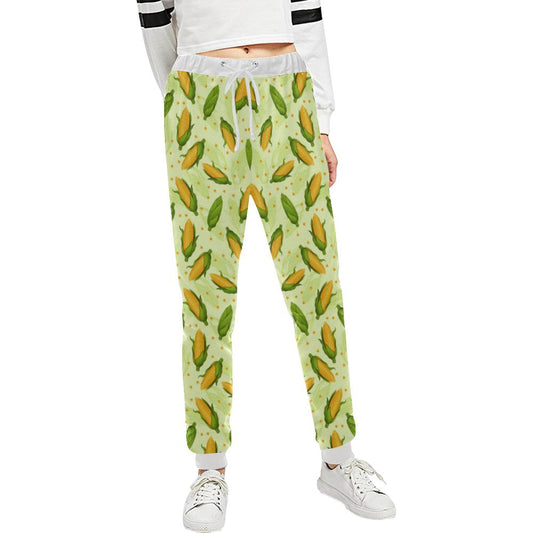 Agricultural Fresh Corn cob Print Pattern Unisex Casual Sweatpants (Model L11)-JTAMIGO.COM