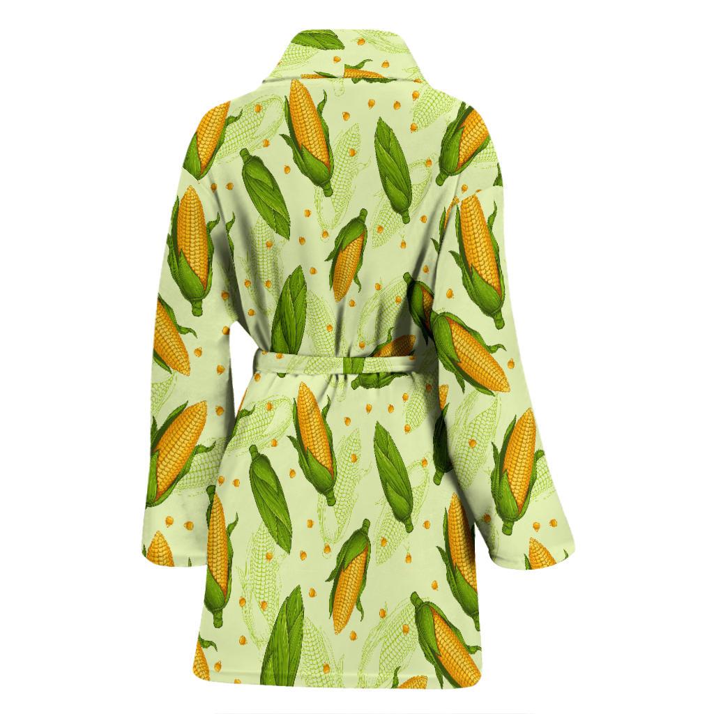 Agricultural Fresh Corn cob Print Pattern Women Bath Robe-JTAMIGO.COM