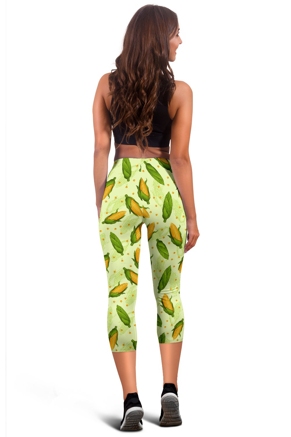 Agricultural Fresh Corn cob Print Pattern Women Capris