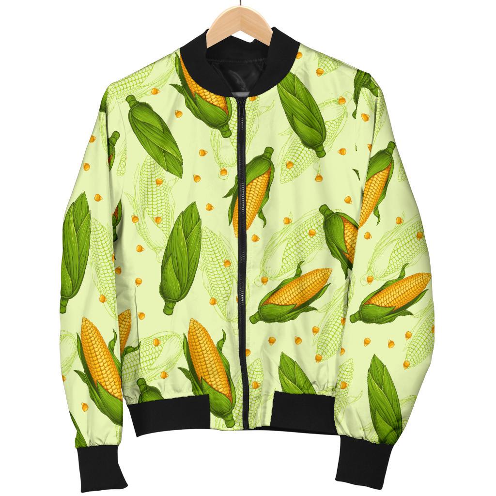 Agricultural Fresh Corn Cob Print Pattern Women Casual Bomber Jacket