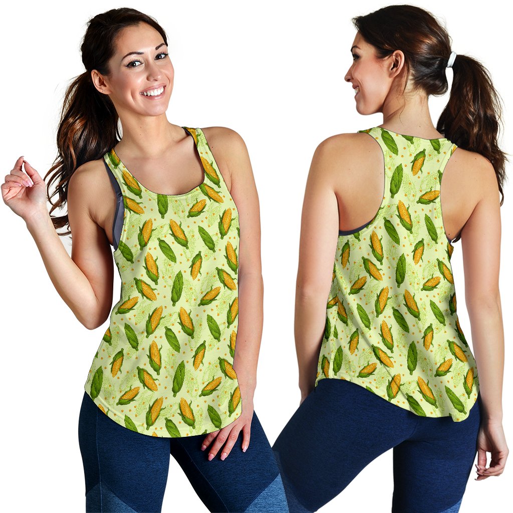 Agricultural Fresh Corn Cob Print Pattern Women Racerback Tank Top