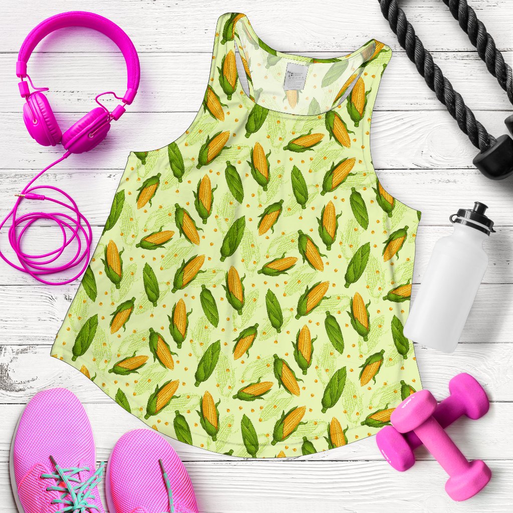 Agricultural Fresh Corn Cob Print Pattern Women Racerback Tank Top