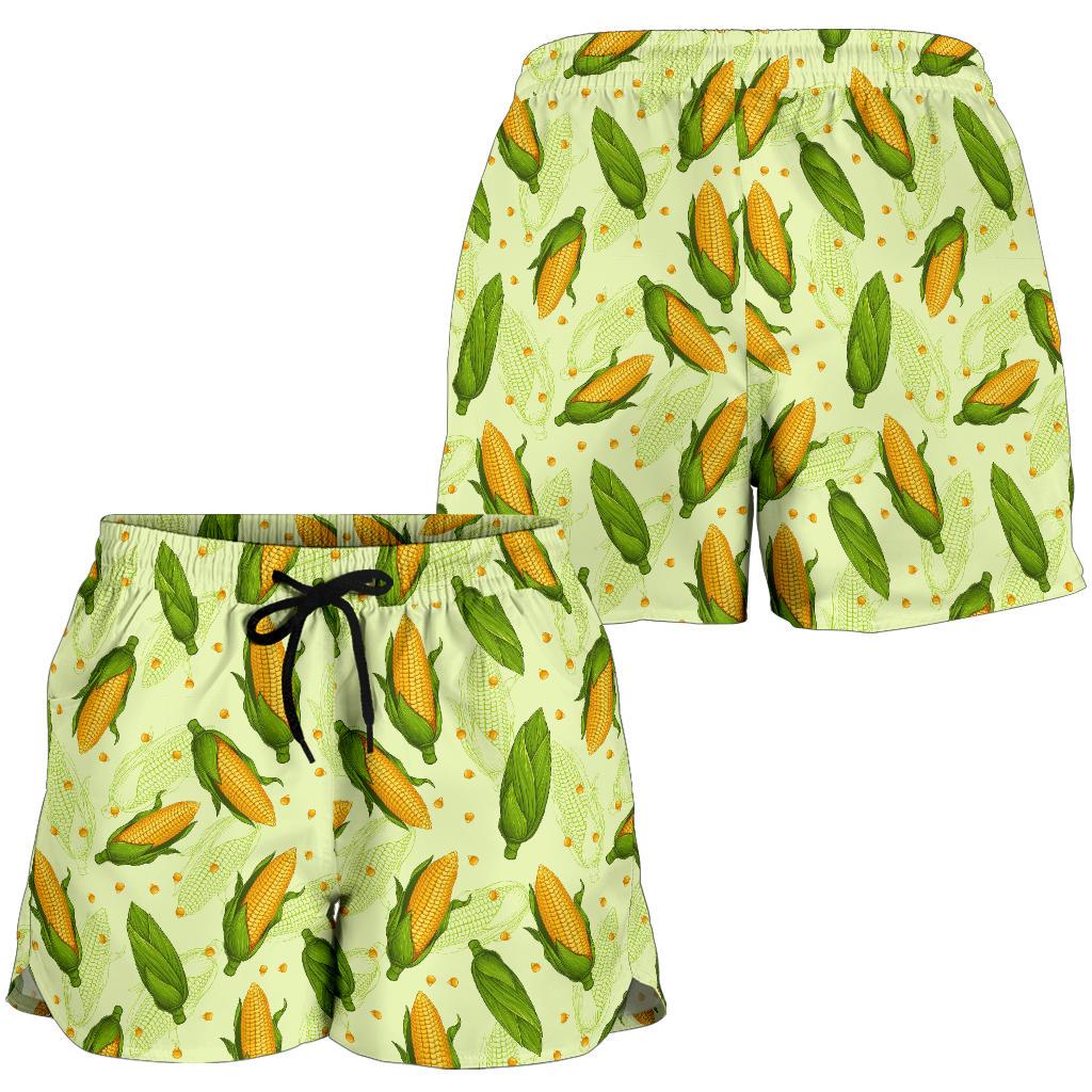 Agricultural Fresh Corn cob Print Pattern Women Shorts-JTAMIGO.COM