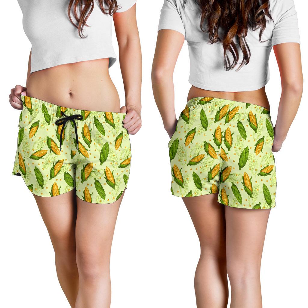 Agricultural Fresh Corn cob Print Pattern Women Shorts-JTAMIGO.COM