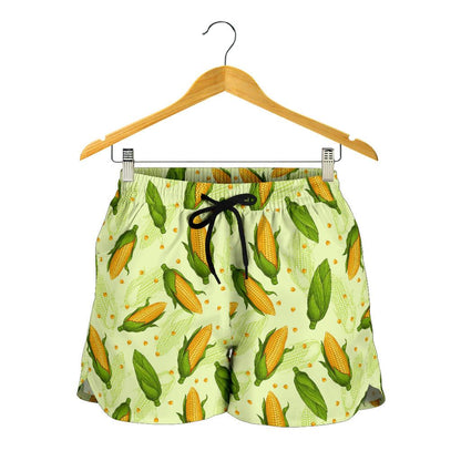 Agricultural Fresh Corn cob Print Pattern Women Shorts-JTAMIGO.COM