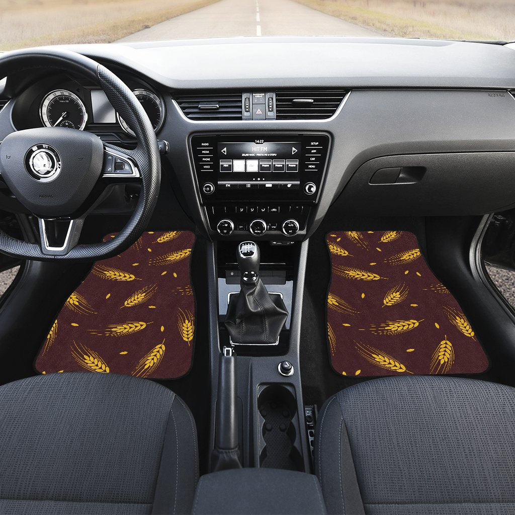 Agricultural Gold Wheat Print Pattern Car Floor Mats