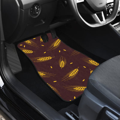 Agricultural Gold Wheat Print Pattern Car Floor Mats