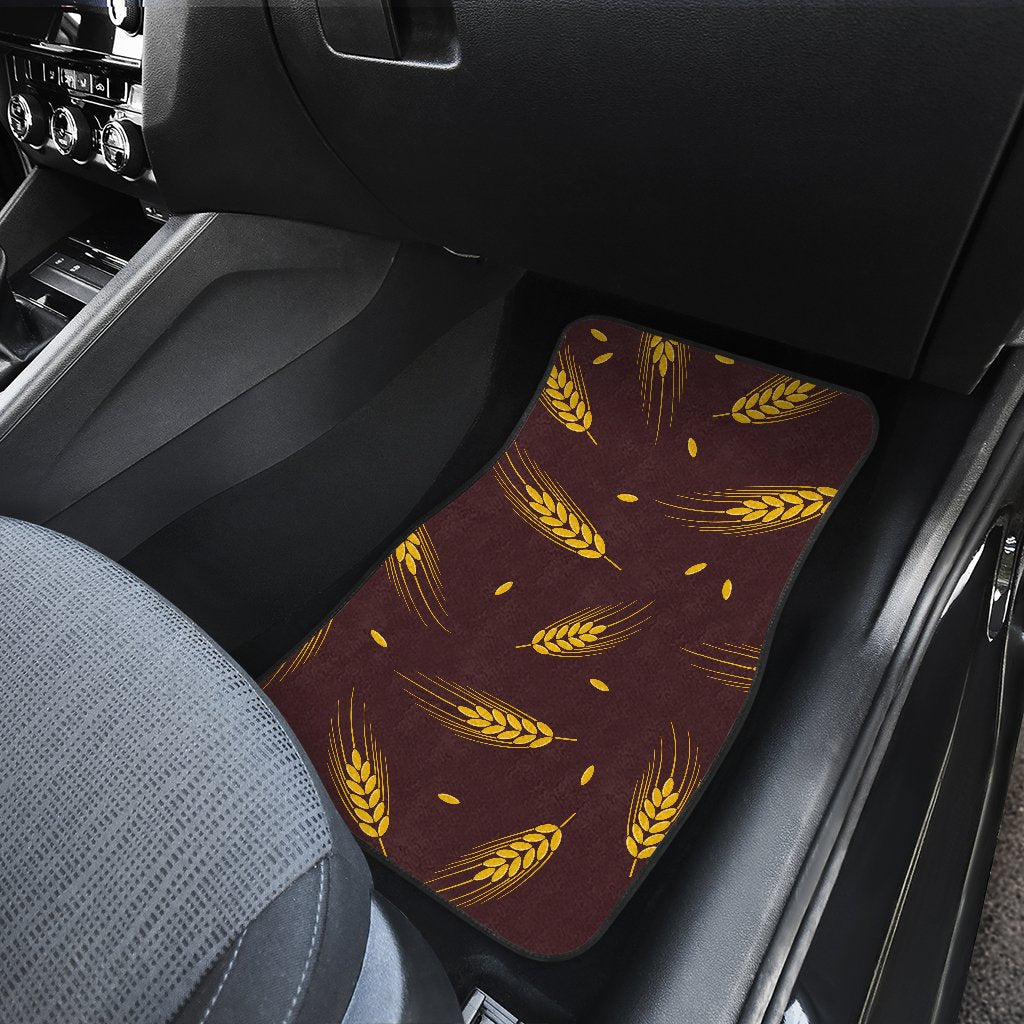 Agricultural Gold Wheat Print Pattern Car Floor Mats