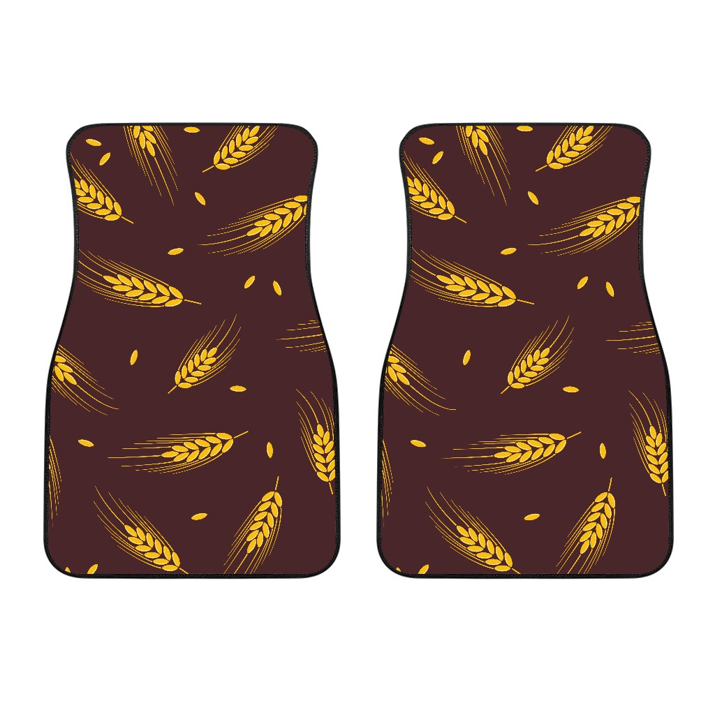 Agricultural Gold Wheat Print Pattern Car Floor Mats