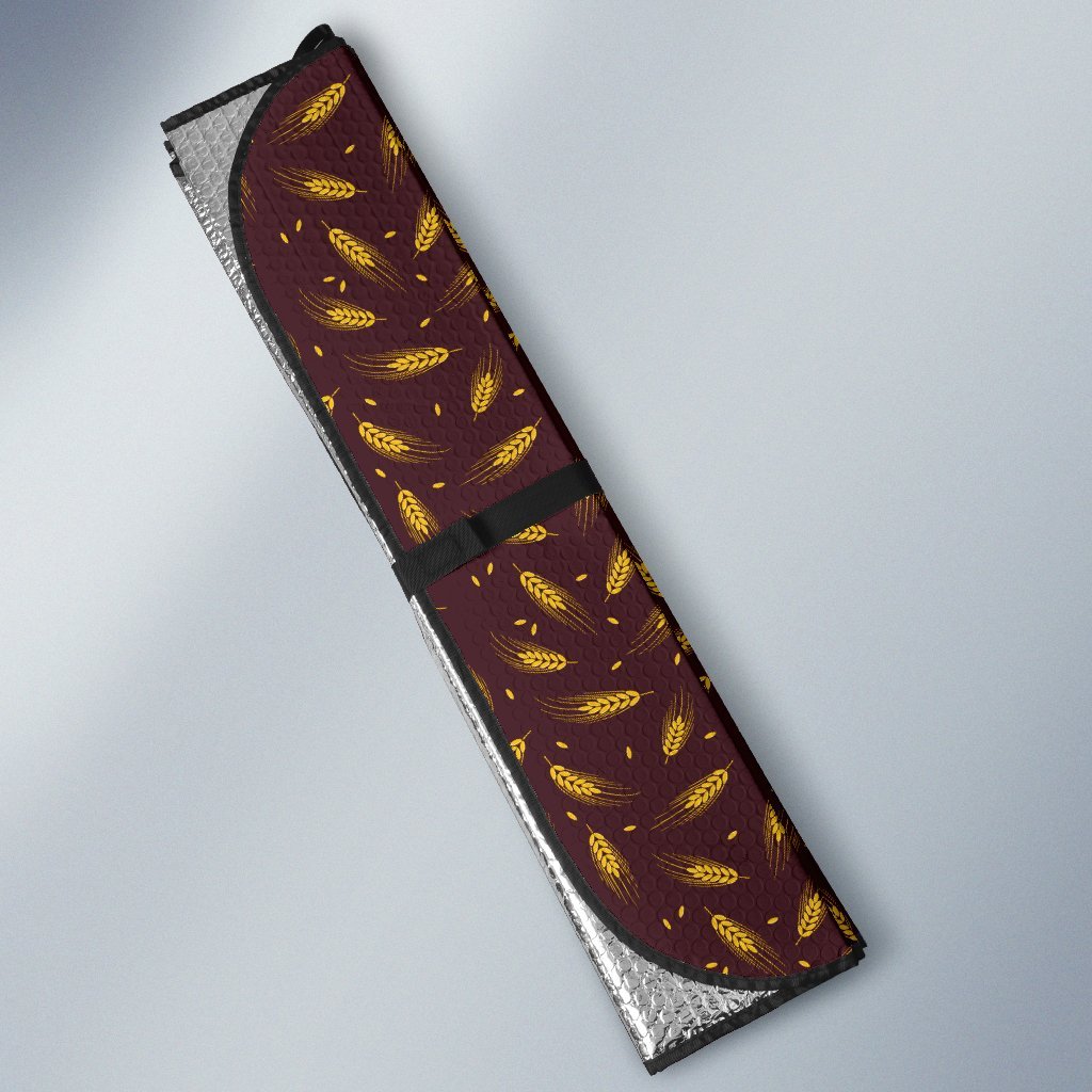 Agricultural Gold Wheat Print Pattern Car Sun Shade For Windshield