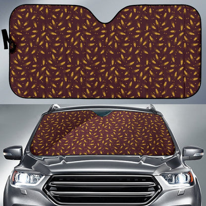 Agricultural Gold Wheat Print Pattern Car Sun Shade For Windshield