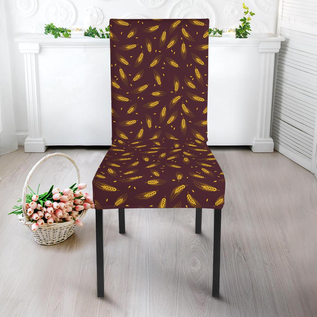 Agricultural Gold Wheat Print Pattern Dinning Chair Slipper-JTAMIGO.COM