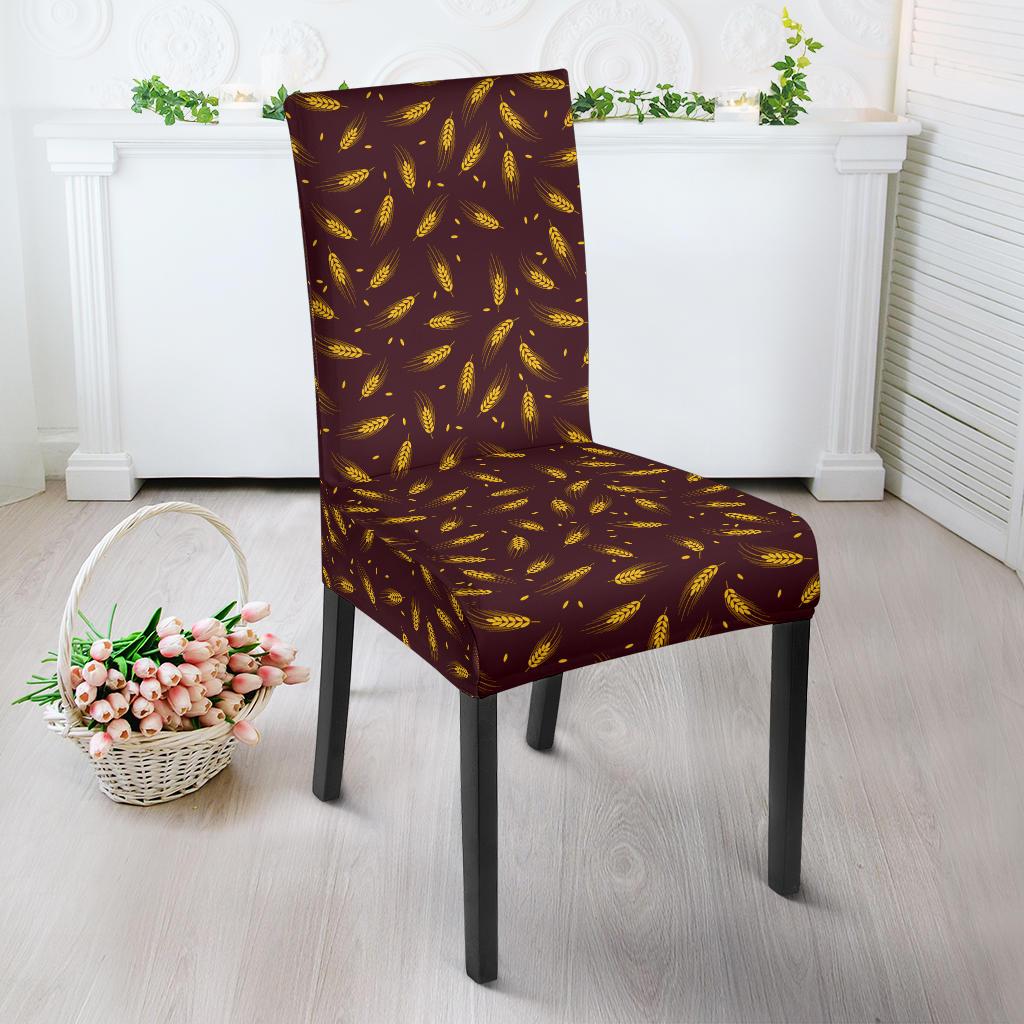 Agricultural Gold Wheat Print Pattern Dinning Chair Slipper-JTAMIGO.COM