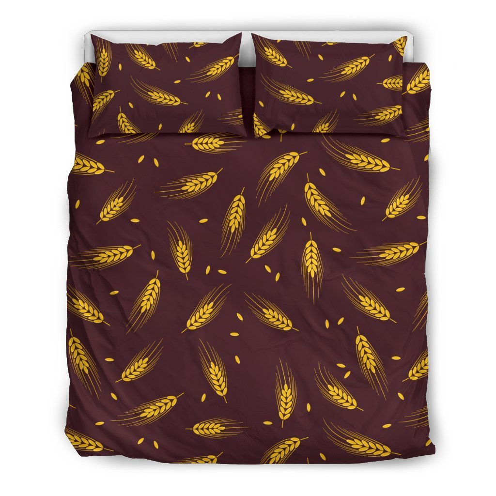 Agricultural Gold Wheat Print Pattern Duvet Cover Bedding Set