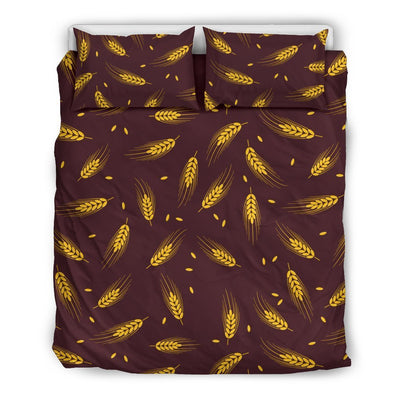 Agricultural Gold Wheat Print Pattern Duvet Cover Bedding Set