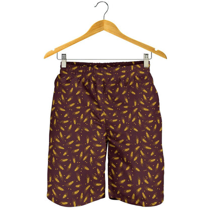 Agricultural Gold Wheat Print Pattern Mens Shorts-JTAMIGO.COM