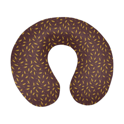 Agricultural Gold Wheat Print Pattern U-Shaped Travel Neck Pillow-JTAMIGO.COM