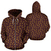 Agricultural Gold Wheat Print Pattern Zip Up Hoodie