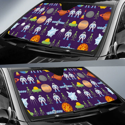 Alien Astronaut Planet Car Sun Shade For Windshield