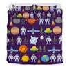Alien Astronaut Planet Duvet Cover Bedding Set