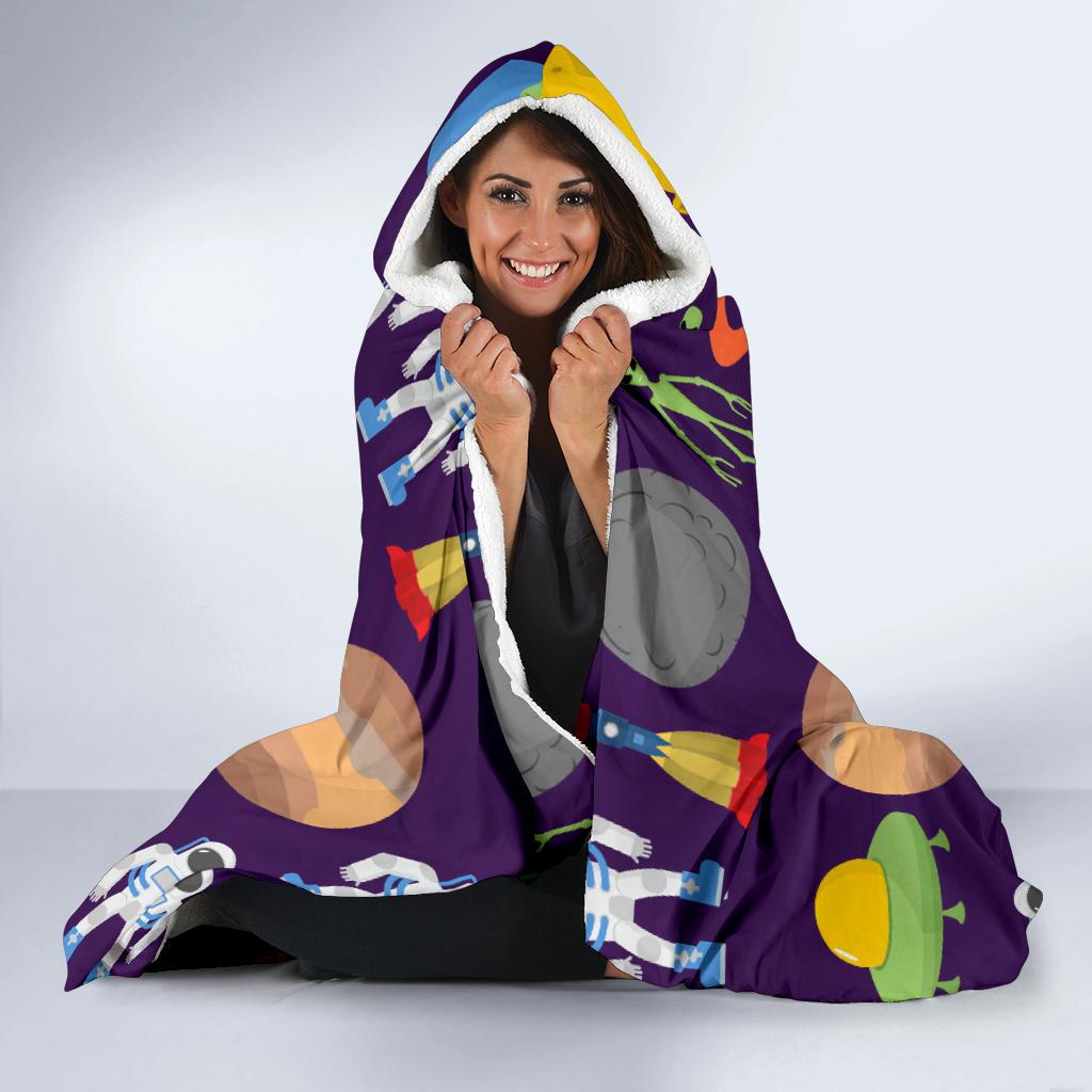 Alien Astronaut Planet Hooded Blanket-JTAMIGO.COM