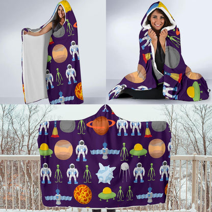 Alien Astronaut Planet Hooded Blanket-JTAMIGO.COM