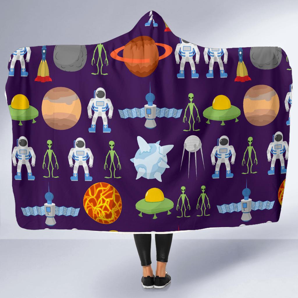 Alien Astronaut Planet Hooded Blanket-JTAMIGO.COM