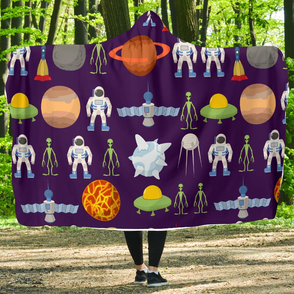 Alien Astronaut Planet Hooded Blanket-JTAMIGO.COM