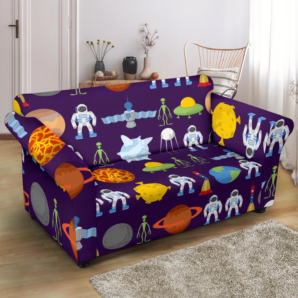 Alien Astronaut Planet Loveseat Slipcover-JTAMIGO.COM