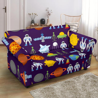 Alien Astronaut Planet Loveseat Slipcover-JTAMIGO.COM